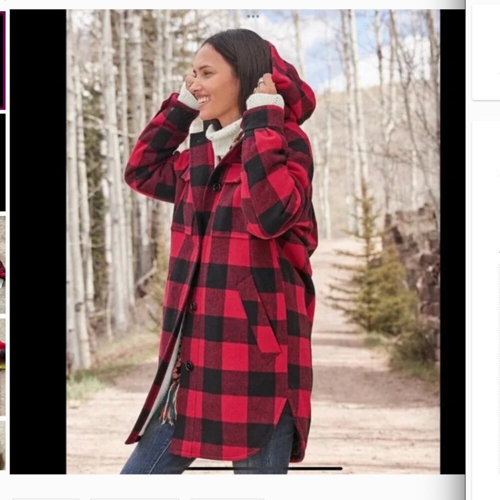 Sanctuary Buffalo Plaid Hooded Shirt Jacket XS